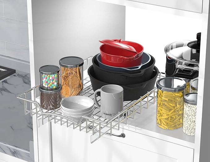 Simple Houseware Under Cabinet Pull Out Sliding Shelf Drawer Organizer, 17" D x 13" W
