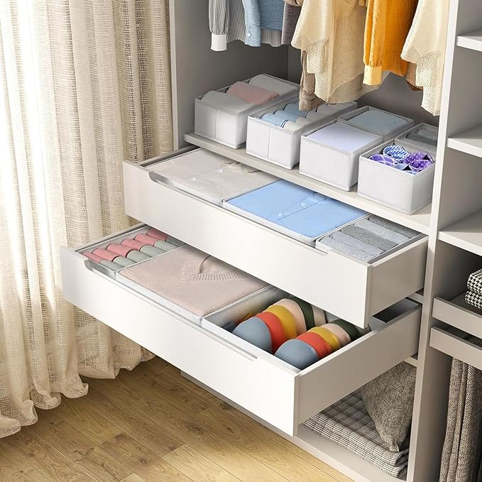 Drawer Organizer Clothes, 15 Pack Fabric Drawer Organizer Bins