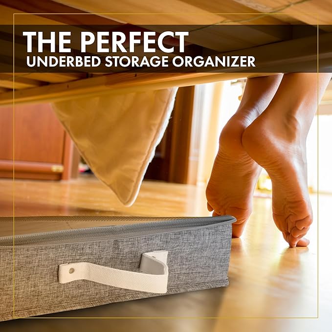 THEORY 2pc Low Profile Under Bed Storage Containers, LightGray