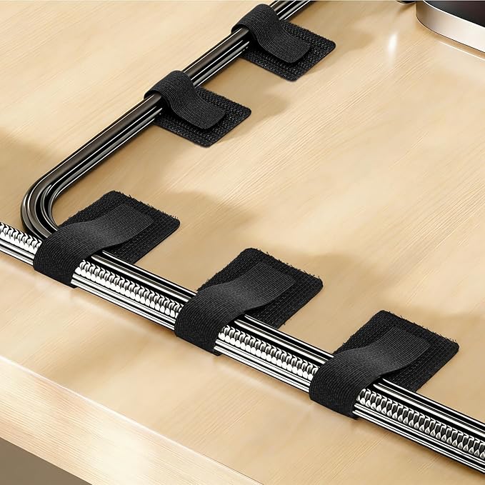 Cable Management - 50pcs Self Reusable Cable Straps Adhesive Cord Organizer Strips,Under Desk Wire Ties for TV Computer Ethernet Cords Electronics