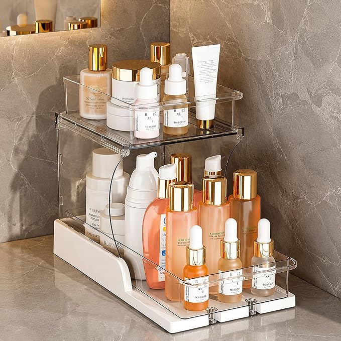 2 Tier Multi-Purpose Office Sliding Organizer Shelf