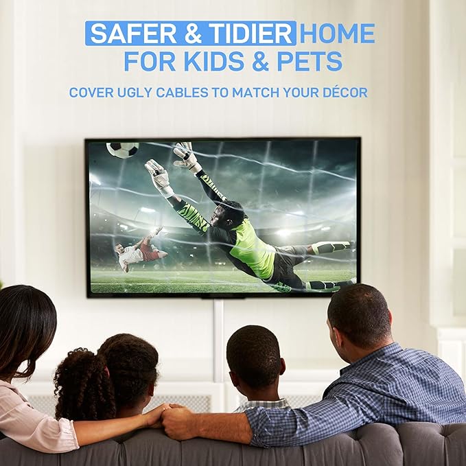 Delamu Cord Hider, 236in Cord Covers for 3-4 Wires on Wall, Cable Hider Wire Covers for Cords, Wire Hiders for TV on Wall, TV Cord Hider for Wall Mounted TV, 15x L15.7 W1.18 H0.6in, White