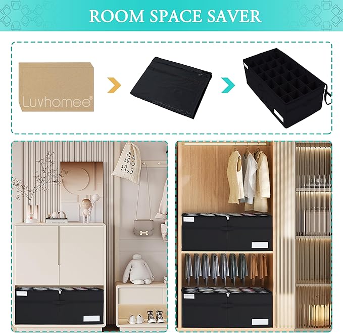 Shoe Storage Organizer, Fits 24 Pairs, Large Shoe Organizer Box for Closet