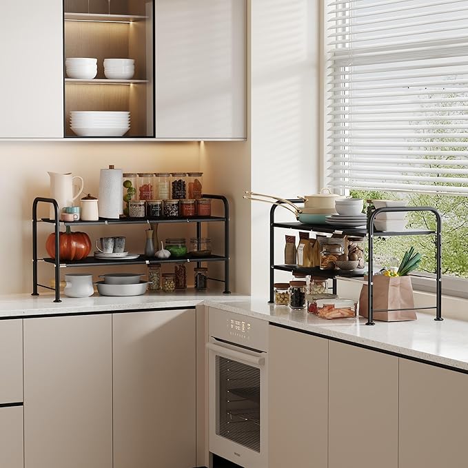 Under Sink Organizers and Storage, 2 Tier Shelf Under Bathroom Sink