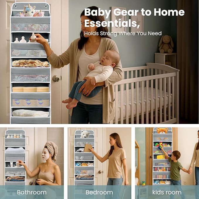 Sturdiness Over The Door Organizer, 5 Shelves & 8 Side Pockets