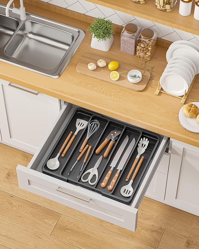 Silverware Organizer, Expandable Kitchen Drawer Organizer, X-Large