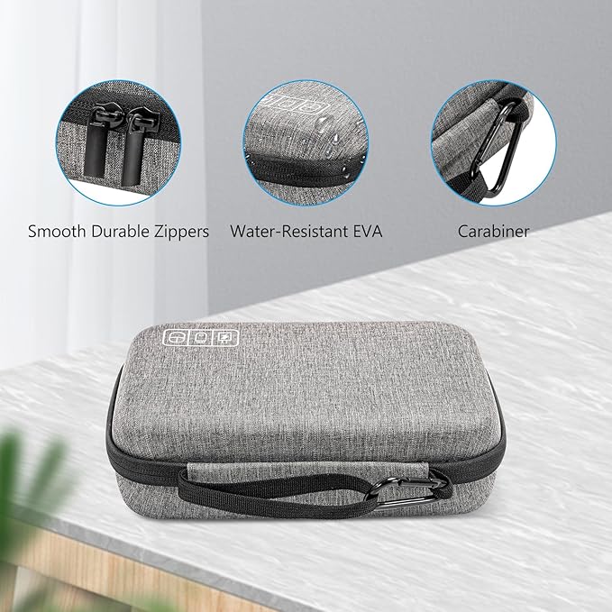 ProCase Hard Travel Electronic Organizer Case for MacBook Power Adapter Chargers Cables Power Bank Apple Magic Mouse Apple Pencil USB Flash Disk SD Card Small Portable Accessories Bag