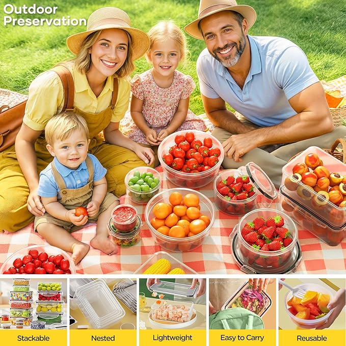 52 PCS Food Storage Containers with Lids Airtight (26 Lids & 26 Containers)
