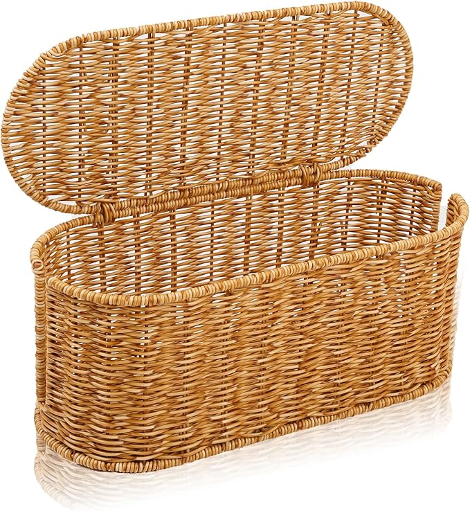 Cable Management Box, Handmade Rattan Cable Organizer, Natural
