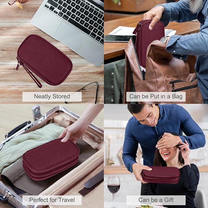 Electronic Organizer, Earphone Wine Red