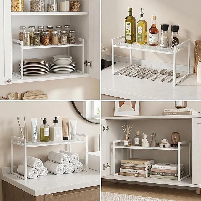 Cabinet Organizer 14.8''W 44 LBS Load Capacity Heavy Duty Kitchen Pantry Shelf Counter Countertop Storage Rack