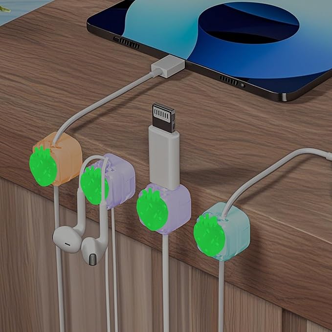 3Pack Magnetic Cable Clips for Nightstand, Strawberry