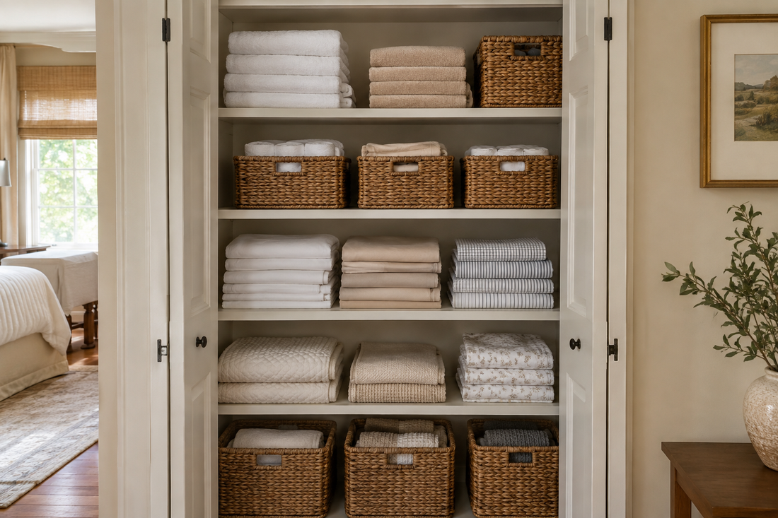 Linen Closet Organization Ideas for Towels, Sheets, and Everyday Essentials