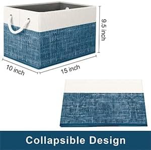 Fab totes Storage Bins 3-Pack, White & Blue