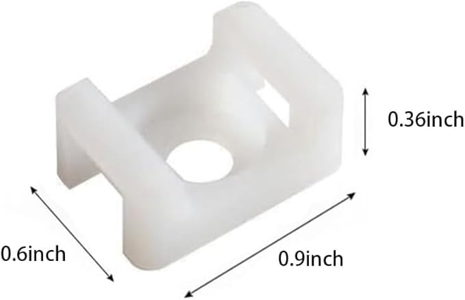 White Cable Zip Tie Mounts Kit-100 Pcs Cable Zip Tie Saddle Type Mounts Base with 100 Pcs 8" Cable Ties and 100 Pcs Tapping Screw, Wire Cable Clips Organizer Holders Clamps