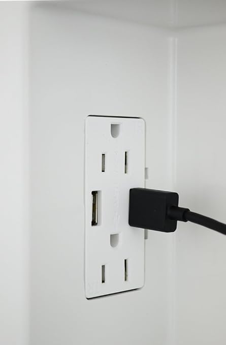 COMM Electronics 45-0231-WH USB Recessed Media Outlet Box