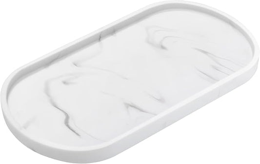Bathroom Vanity Tray, Handmade Resin Kitchen Tray, Oval Toilet Tank Tray