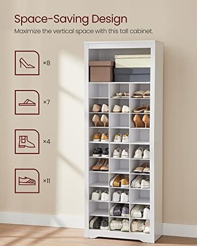 Tall Shoe Storage Cabinet, 10‑Tier, Holds Up to 30 Pairs of Shoes