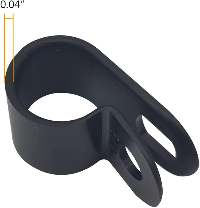Cable Clamp R-Type Cable Clip Wire Clamp 3/8" Nylon Screw Mounting Cord Fastener Clips with Screws for Wire Management - Black - 50 Pcs