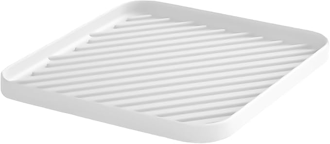 Silicone Organizer Tray for Kitchen Sink and Bathroom, Dishwasher Tray, White
