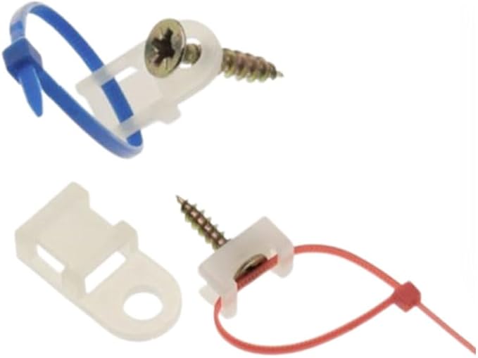 Black Cable Zip Tie Mounts Kit - 100 Pcs Saddle Type Mounts Base With 100 6" Nylon Cable Ties And 100 Tapping Screws