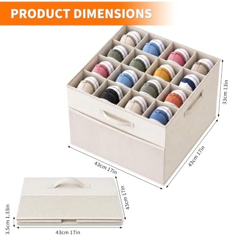 Shoe Organizer for Closet, Foldable Shoe Storage with Adjustable Dividers
