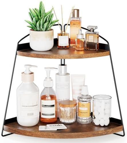 2 Tier Corner Countertop Storage Shelf Organizer