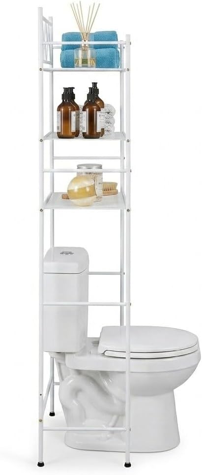 Home Zone Living Over-the-Toilet Bathroom Storage Organizer with 3-Tier Shelves