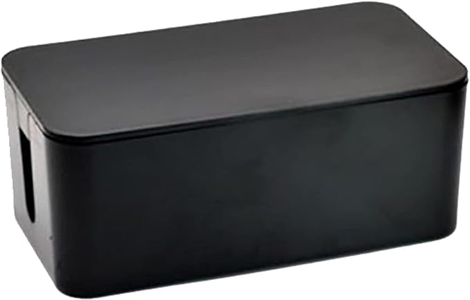 Cable Management Box,Cord Organizer Box for Home and Office System to Cover and Hide, Power Strips, Cords,Surge Protector (Large, Black)