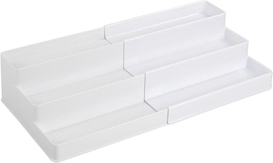 Plastic Expandable 3-Tier Shelf Rack Organizer, White