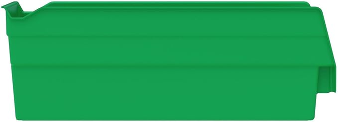 Akro-Mils 30120 Plastic Shelf Bins, Heavy Duty Storage Bins for Garage, Closet, and Drawer Organization, 12" x 4" x 4", Green, 24-Pack
