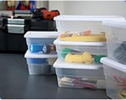 STERILITE Storage Box 13.5" X 8.3" X 4.8", 6 Qt. Clear - Pack of 12