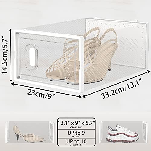 Clear Shoe Storage Boxes, Stackable Shoe Organizer for Closet