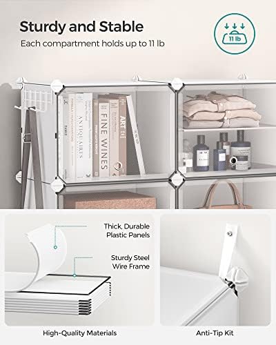 Shoe Rack, 8-Tier with Doors, 32-Pair Storage Cabinet