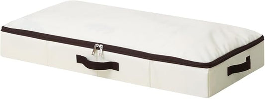 iwill CREATE PRO Low Profile Under Bed Storage Containers with Clear Label Holder, Foldable Sturdy Underbed Storage Boxes, Closet Organizers for Seasonal Clothes, Bedding, Shoes (Beige, 29.5*15*4")