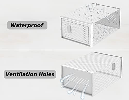 Clear Shoe Storage Boxes, Stackable Shoe Organizer for Closet