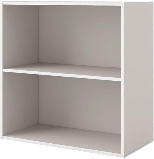 Homes, Inside + Out Apexa 2-Tier Cube Storage Organizer Shelves, Taupe Grey