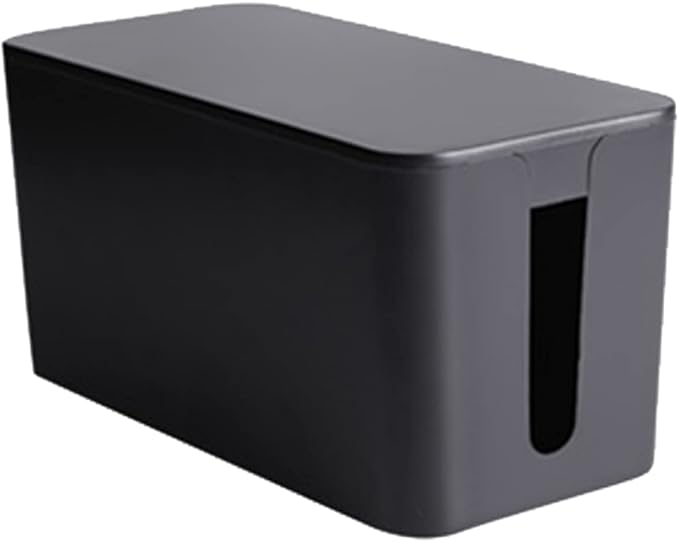 Cable Management Box,Cord Organizer Box for Home and Office System to Cover and Hide, Power Strips, Cords,Surge Protector (Small, Black)