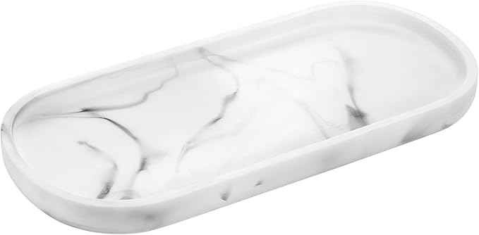 Bathroom Vanity Tray Countertop, 10" Marble Tray for Kitchen Counter