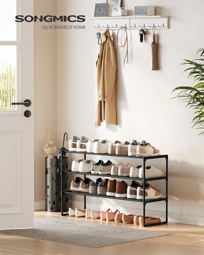 Shoe Rack, 3-Tier Shoe Organizer, Metal Storage Shelf