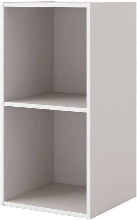 Homes, Inside + Out Apexa 2-Cube Storage Organizer Shelves, Taupe Grey
