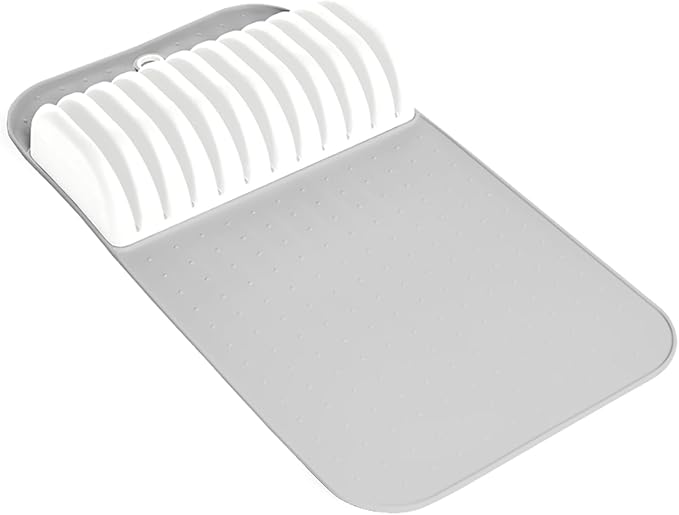 madesmart Large Knife Mat, Soft-Grip In Drawer Knife Organizer for 12 Knives, Non-Slip Kitchen Drawer Storage, Space Saving Knife Block Alternative, Grey