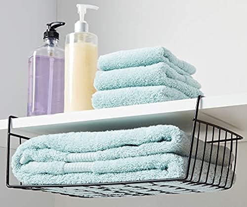 2 Pack Black Under Shelf Wire Basket