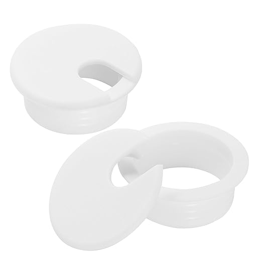 1-1/2" White Desk Grommet, 2 Pieces