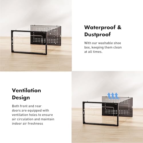 15 Pack Shoe Storage Organizer Box Container Clear Plastic Stackable
