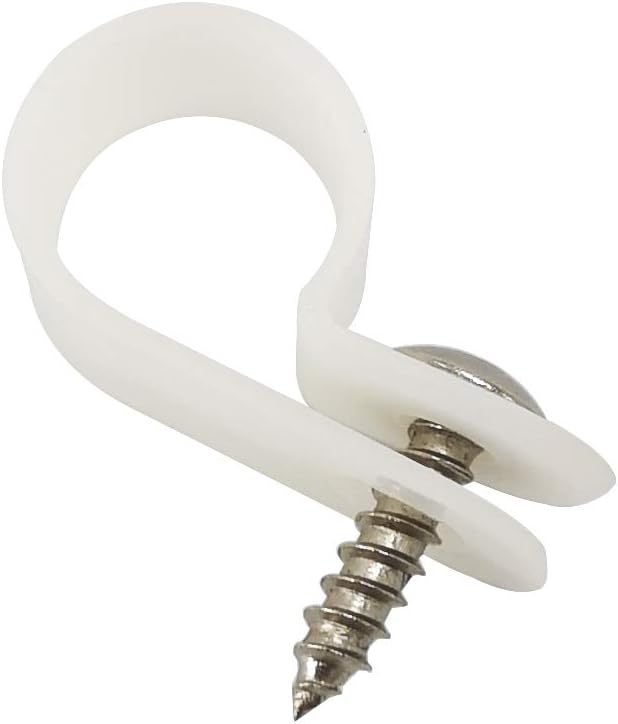 Cable Clamp R-Type Cable Clip Wire Clamp 1/2“ Nylon Screw Mounting Cord Fastener