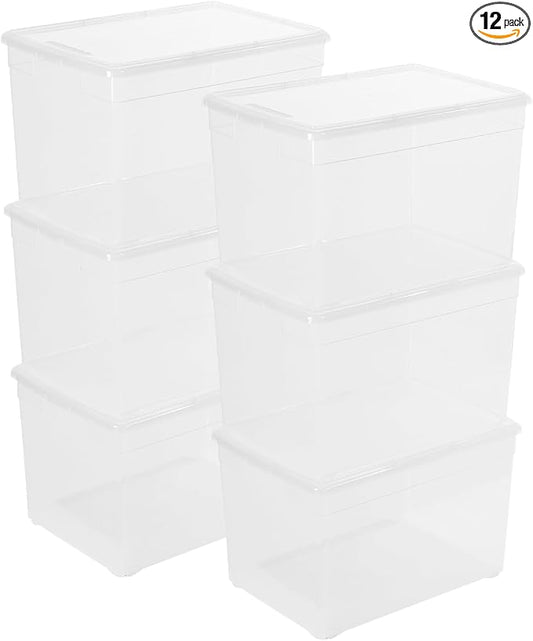 6 Pack 22QT Plastic Storage Bins with Lids