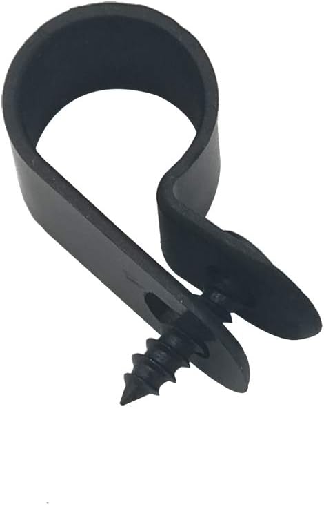 Cable Clamp R-Type Cable Clip Wire Clamp 1/2" Nylon Screw Mounting Cord Fastener