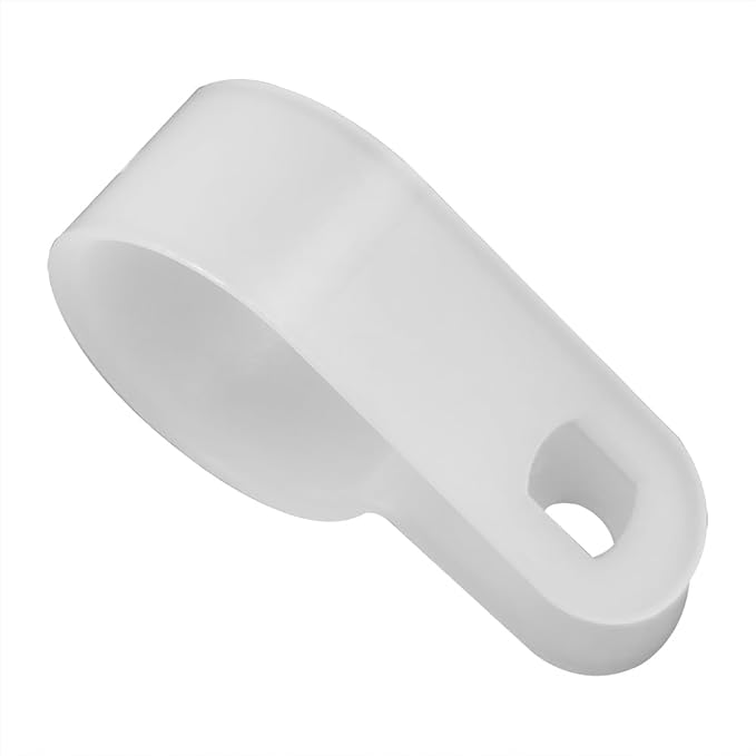 Cable Clamp R-Type Cable Clip Wire Clamp 3/4" Nylon Screw Mounting Cord Fastener Clips with Screws for Wire Management - White - 50 Pcs