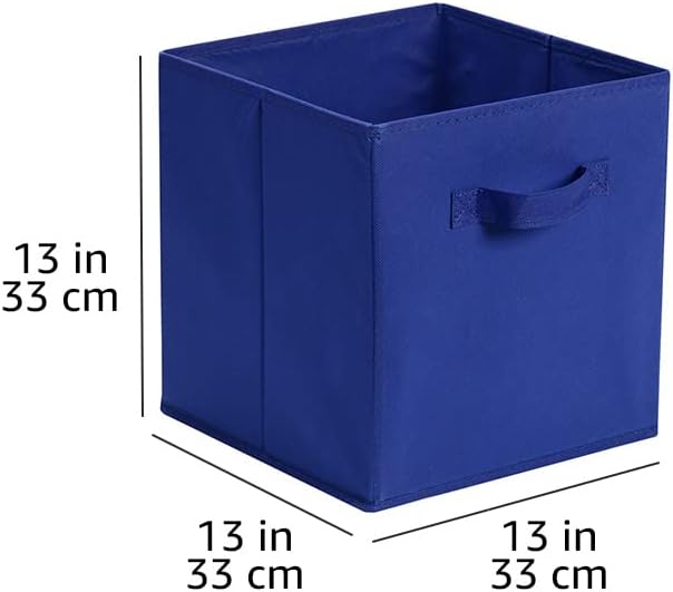 Amazon Basics Collapsible Fabric Storage Bins, Cube Organizer with Handles